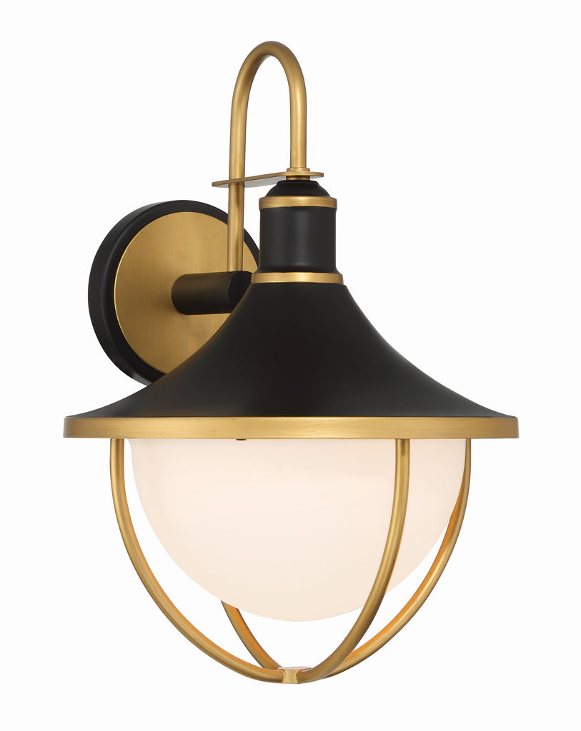 Atlas 1 Light Matte Black + Textured Gold Outdoor Sconce - C193-ATL-702-MK-TG