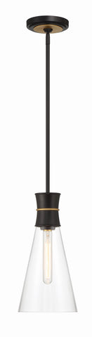 Quinn 1 Light Matte Black + Textured Gold Mini Pendant - C193-QUN-1500-MK-TG