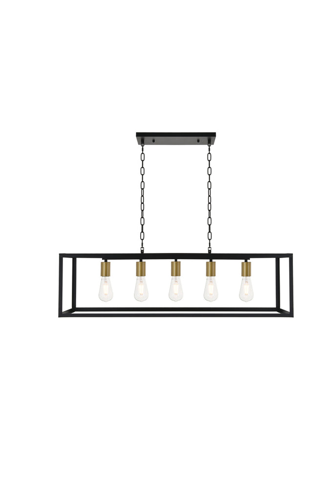 ZC121-LD4063D38BRB - Living District: Resolute 5 light brass and black Pendant