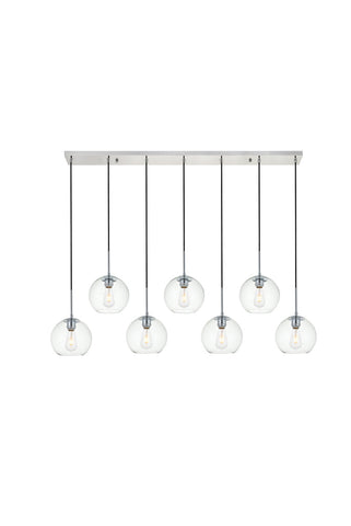 ZC121-LD2230C - Living District: Baxter 7 Lights Chrome Pendant With Clear Glass