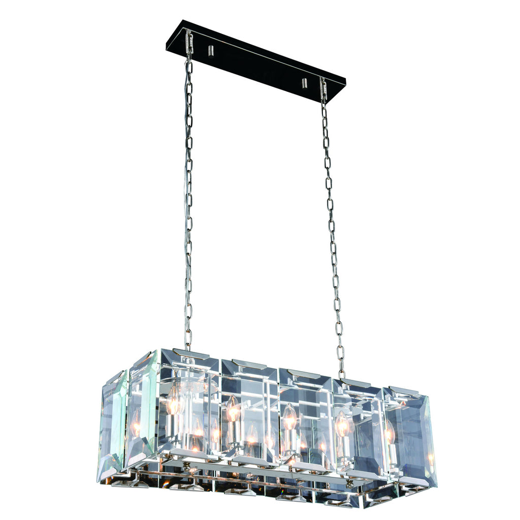 ZC121-1212D34PN - Urban Classic: Monaco 10 light Polished Nickel Chandelier Clear Glass Crystal