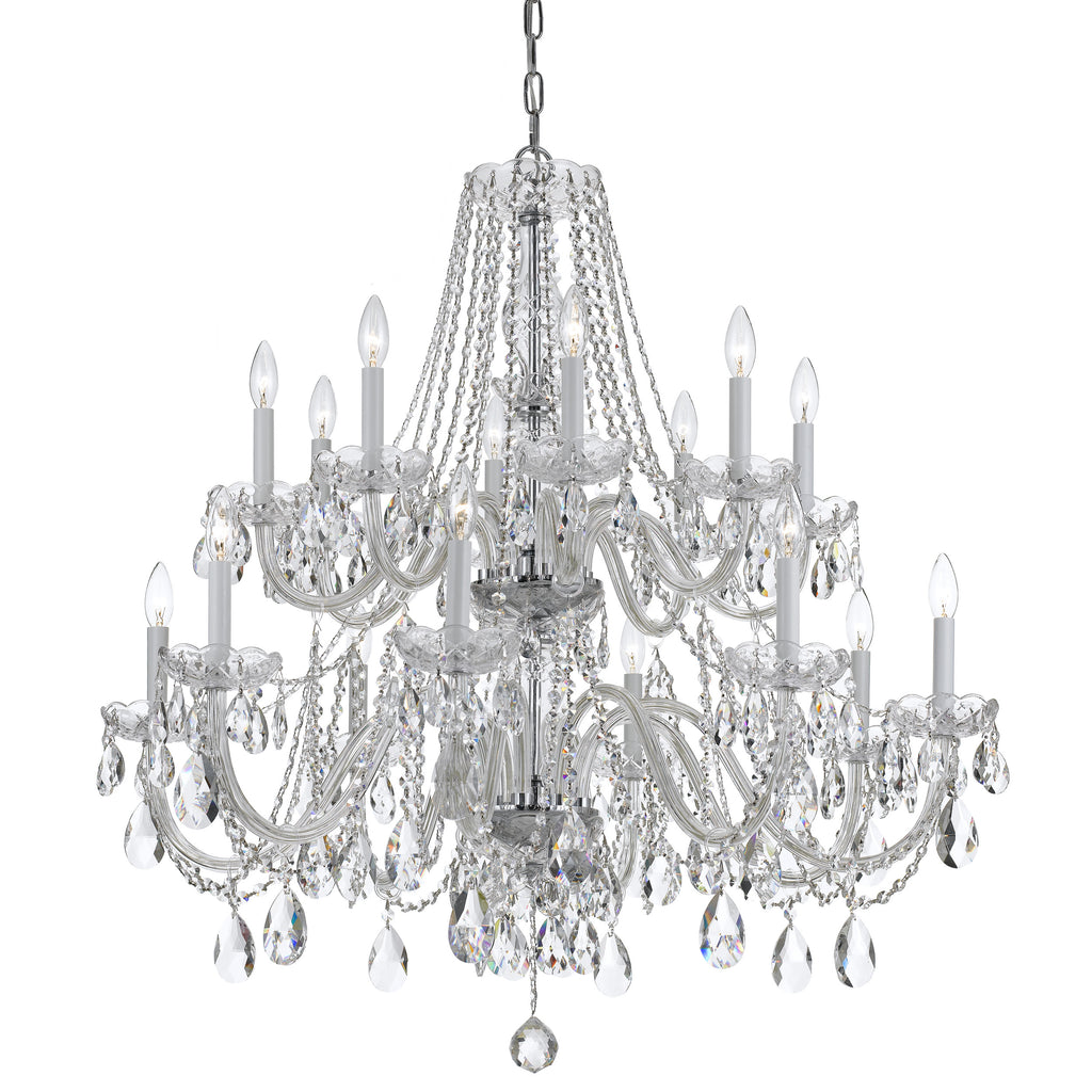 16 Light Polished Chrome Crystal Chandelier Draped In Clear Hand Cut Crystal - C193-1139-CH-CL-MWP