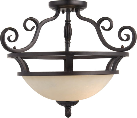 Manor 2-Light Semi-Flush Mount Oil Rubbed Bronze - C157-12201FIOI