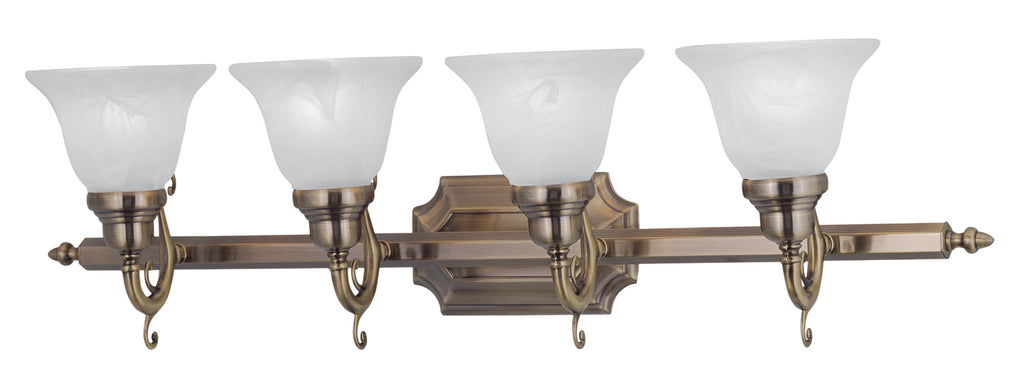 Livex French Regency 4 Light Antique Brass Bath Light - C185-1284-01