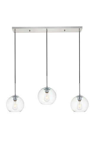 ZC121-LD2236C - Living District: Baxter 3 Lights Chrome Pendant With Clear Glass