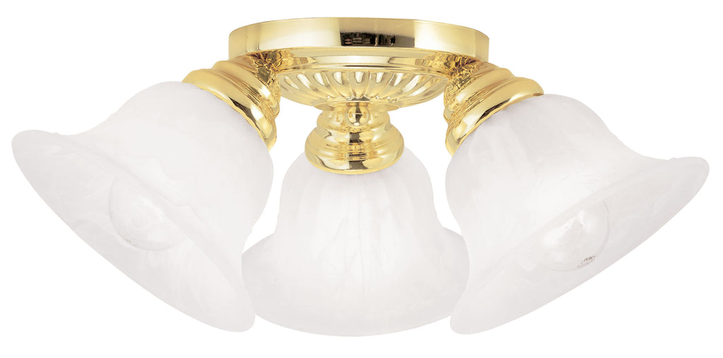 Livex Edgemont 3 Light Polished Brass Ceiling Mount - C185-1529-02