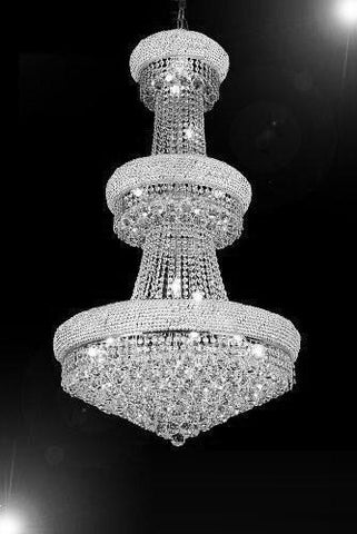 French Empire Crystal Chandelier H50" X W30" - Perfect For An Entryway Or Foyer - Go-A93-Silver/541/24