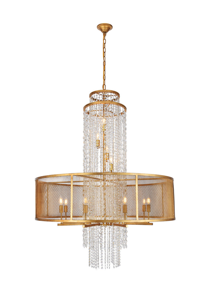 ZC121-1540G42GI - Urban Classic: Legacy 12 light Golden Iron Chandelier Clear Royal Cut Crystal