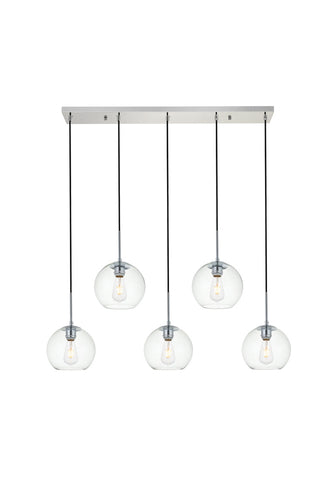 ZC121-LD2228C - Living District: Baxter 5 Lights Chrome Pendant With Clear Glass