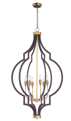 Crest 6-Light Chandelier Oil Rubbed Bronze and Antique Brass - C157-20296OIAB