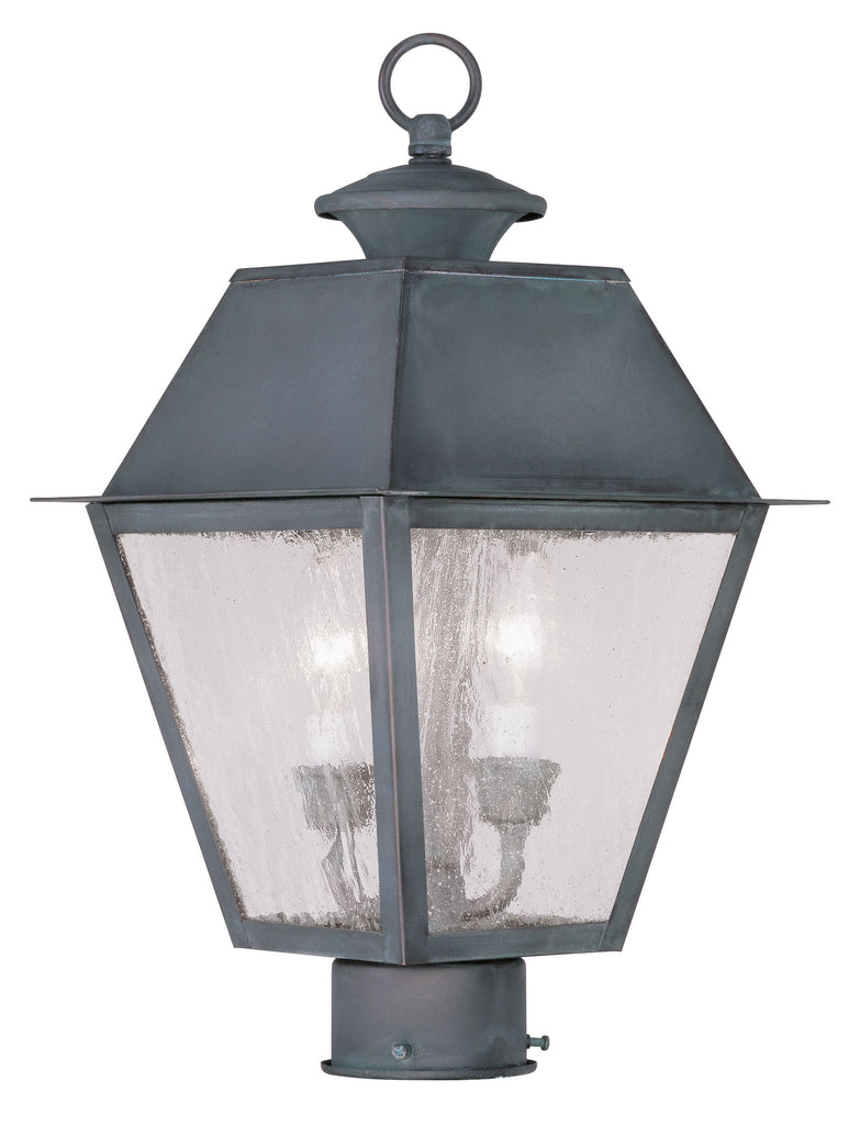 Livex Mansfield 2 Light Charcoal Outdoor Post Lantern - C185-2166-61