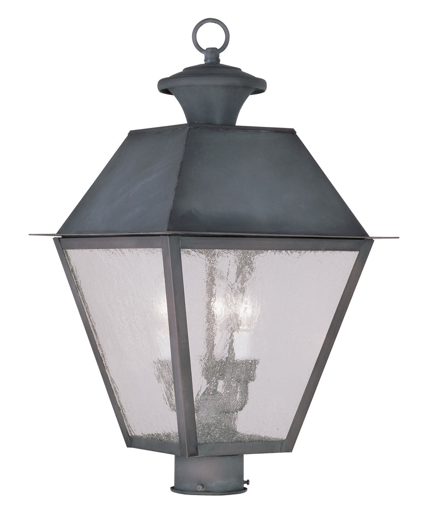 Livex Mansfield 3 Light Charcoal Outdoor Post Lantern - C185-2169-61