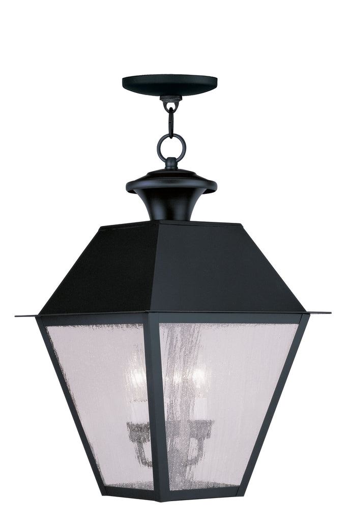 Livex Mansfield 3 Light Black Outdoor Chain Lantern  - C185-2170-04