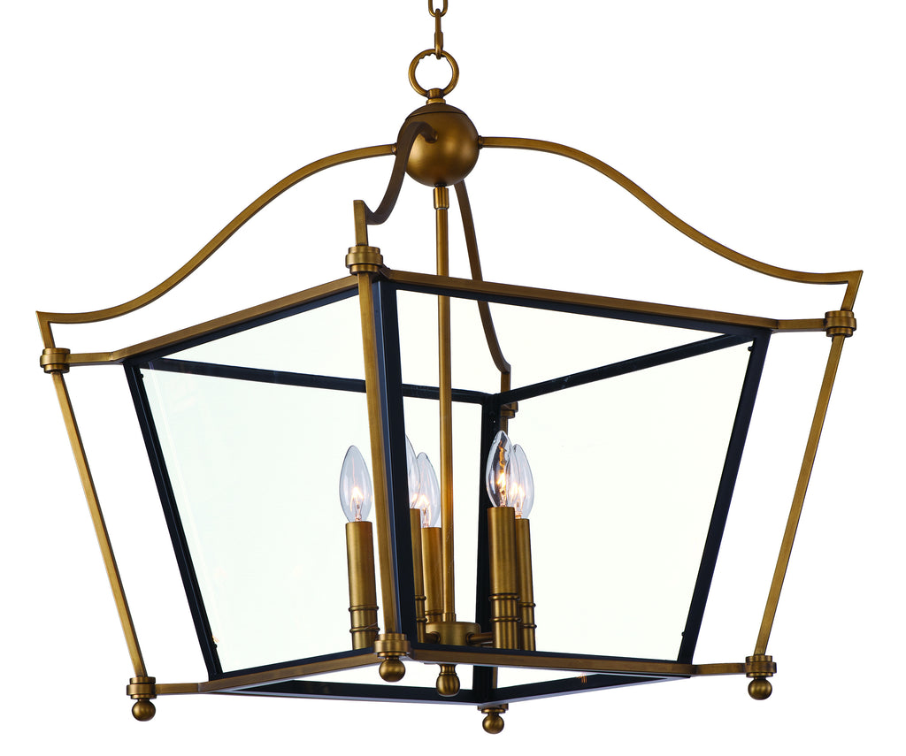 Ritz 5-Light Chandelier Natural Aged Brass - C157-22396CLNAB