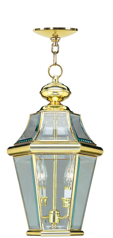 Livex Georgetown 2 Light PB Outdoor Chain Lantern  - C185-2265-02