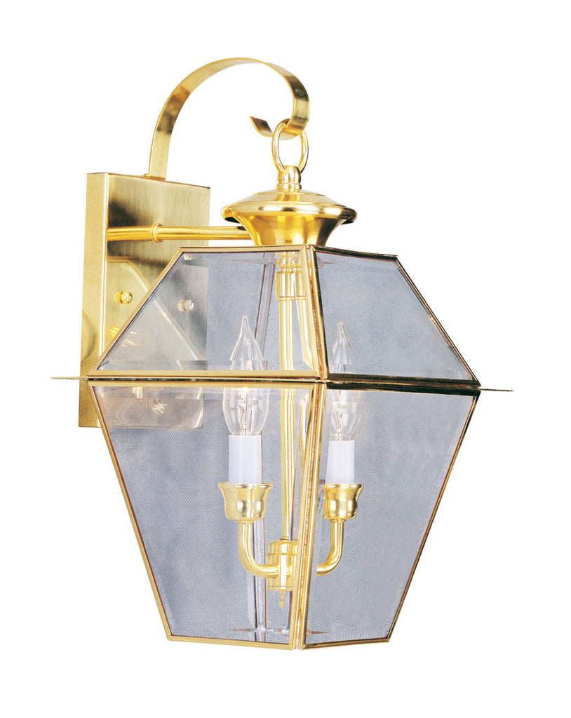 Livex Westover 2 Light PB Outdoor Wall Lantern - C185-2281-02