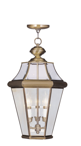 Livex Georgetown 3 Light AB Outdoor Chain Lantern  - C185-2365-01