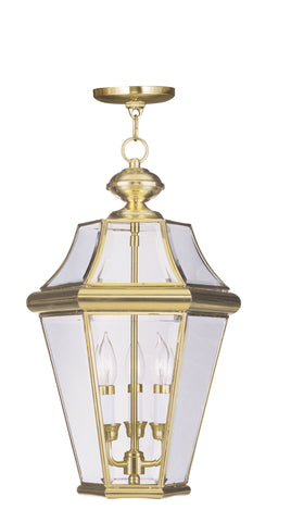 Livex Georgetown 3 Light PB Outdoor Chain Lantern  - C185-2365-02