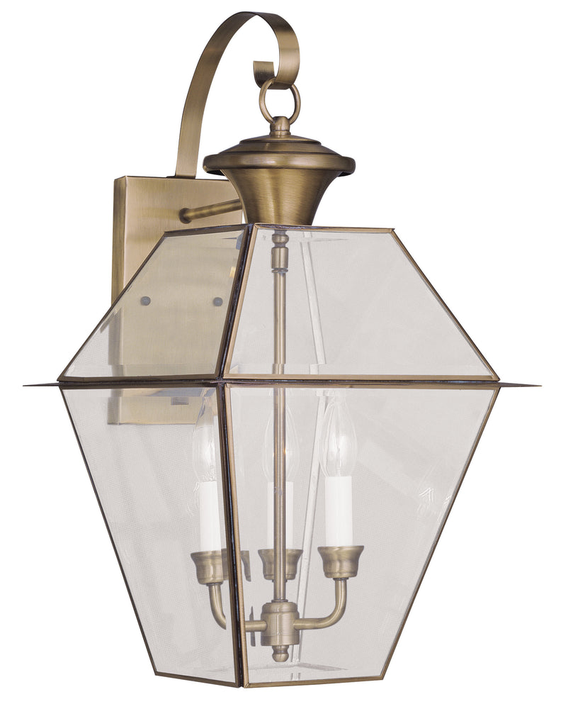 Livex Westover 3 Light AB Outdoor Wall Lantern - C185-2381-01