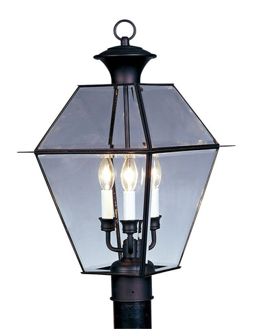 Livex Westover 3 Light Black Outdoor Post Lantern - C185-2384-04