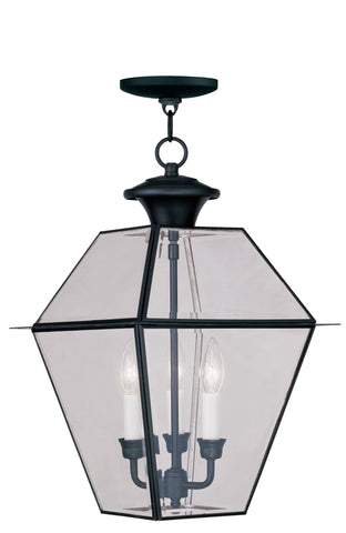 Livex Westover 3 Light Black Outdoor Chain Lantern  - C185-2385-04