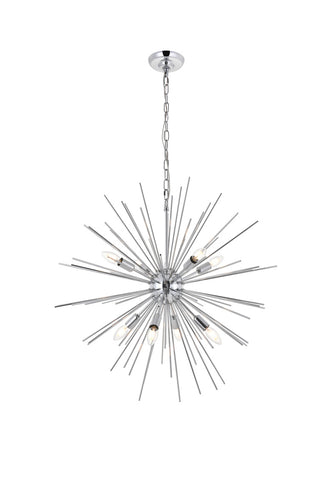 ZC121-LD5051D30C - Living District: Timber 8 light Chrome Pendant