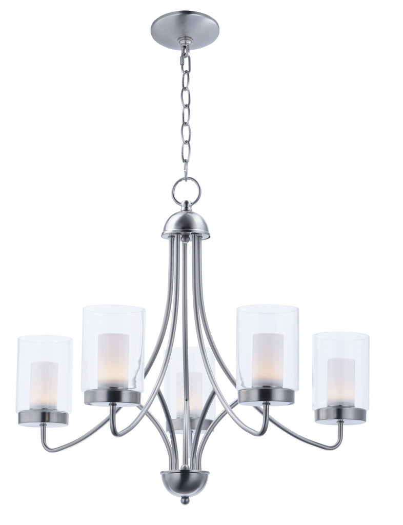 Mod 5-Light Chandelier Satin Nickel - C157-30265CLFTSN