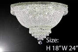 Set of 3-1 French Empire Crystal Chandelier Lighting H50 X W24 & 1 French Empire Crystal Chandelier Lighting H30 X W24 and French Empire Crystal Semi Flush Basket Chandelier Chandeliers Lighting H18 - C7/CS/870/9+CS/870/9+ FLUSH/CS/870/9