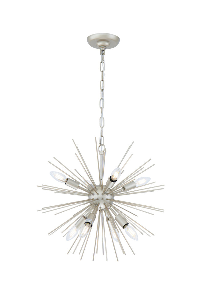 ZC121-LD5037D20CG - Living District: Timber 8 light Champagne pendant