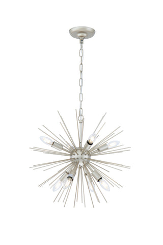 ZC121-LD5037D20CG - Living District: Timber 8 light Champagne pendant