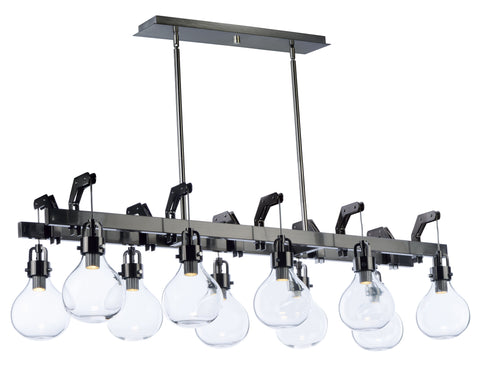 Kinetic LED 10-Light Linear Pendant Dark Satin Nickel - C157-39698CLDSN