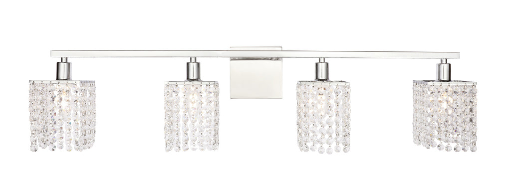 ZC121-LD7013C - Living District: Phineas 4 light Chrome and Clear Crystals wall sconce