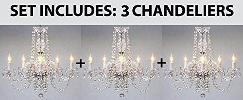 Set Of 3 - Empress Crystal (Tm) Chandelier Lighting H25" X W24" - Go-A46-384/5-Set Of 3