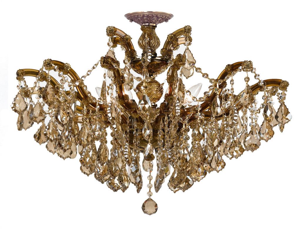 6 Light Antique Brass Crystal Ceiling Mount - C193-4439-AB-GTS_CEILING