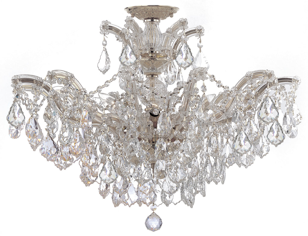 6 Light Polished Chrome Crystal Ceiling Mount Draped In Clear Spectra Crystal - C193-4439-CH-CL-SAQ_CEILING