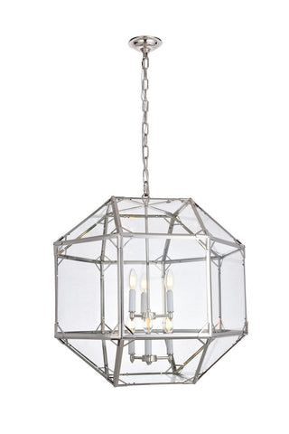 ZC121-1514D24PN - Urban Classic: Gordon 6 light Polished Nickel Chandelier