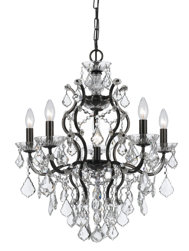 6 Light Vibrant Bronze Modern Chandelier Draped In Clear Hand Cut Crystal - C193-4455-VZ-CL-MWP