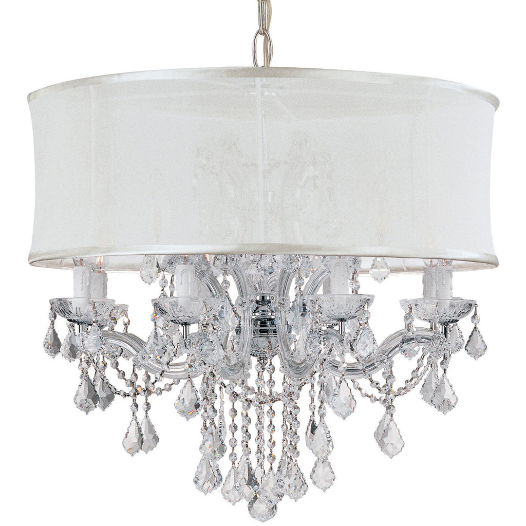 12 Light Polished Chrome Traditional Chandelier Draped In Clear Spectra Crystal - C193-4489-CH-SMW-CLQ