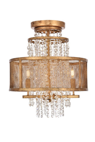 ZC121-1540F18GI - Regency Lighting: Legacy 3 light Golden Iron Flush mount Clear Royal Cut Crystal