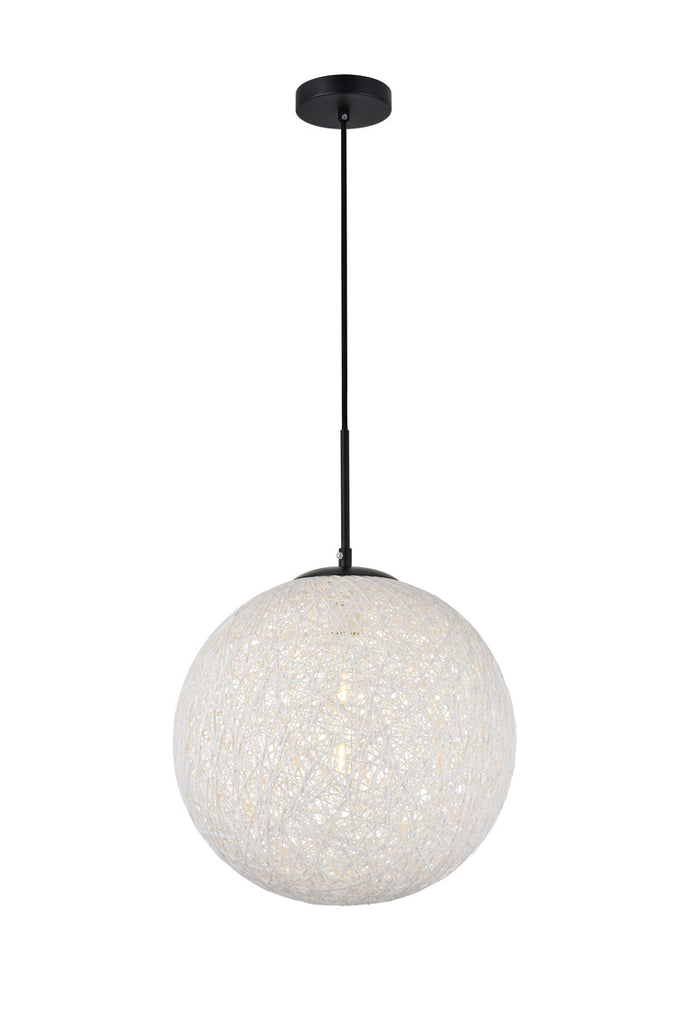 ZC121-LD2235BK - Living District: Malibu 1 Light Black Pendant With Frosted White Glass