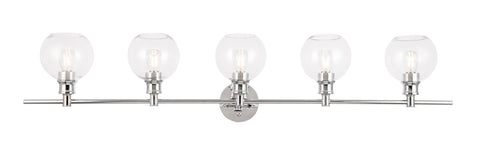 ZC121-LD2326C - Living District: Collier 5 light Chrome and Clear glass Wall sconce