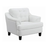 Set of 3 - Freeport Tufted Upholstered Sofa + Loveseat + Chair Snow White - D300-10080