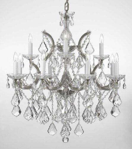 Chandelier Lighting Crystal Chandeliers H30 "X W28" - A500-Silver/B7/21532/12+1