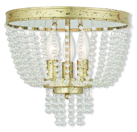 Livex Valentina 3 Light Winter Gold Ceiling Mount - C185-51864-28