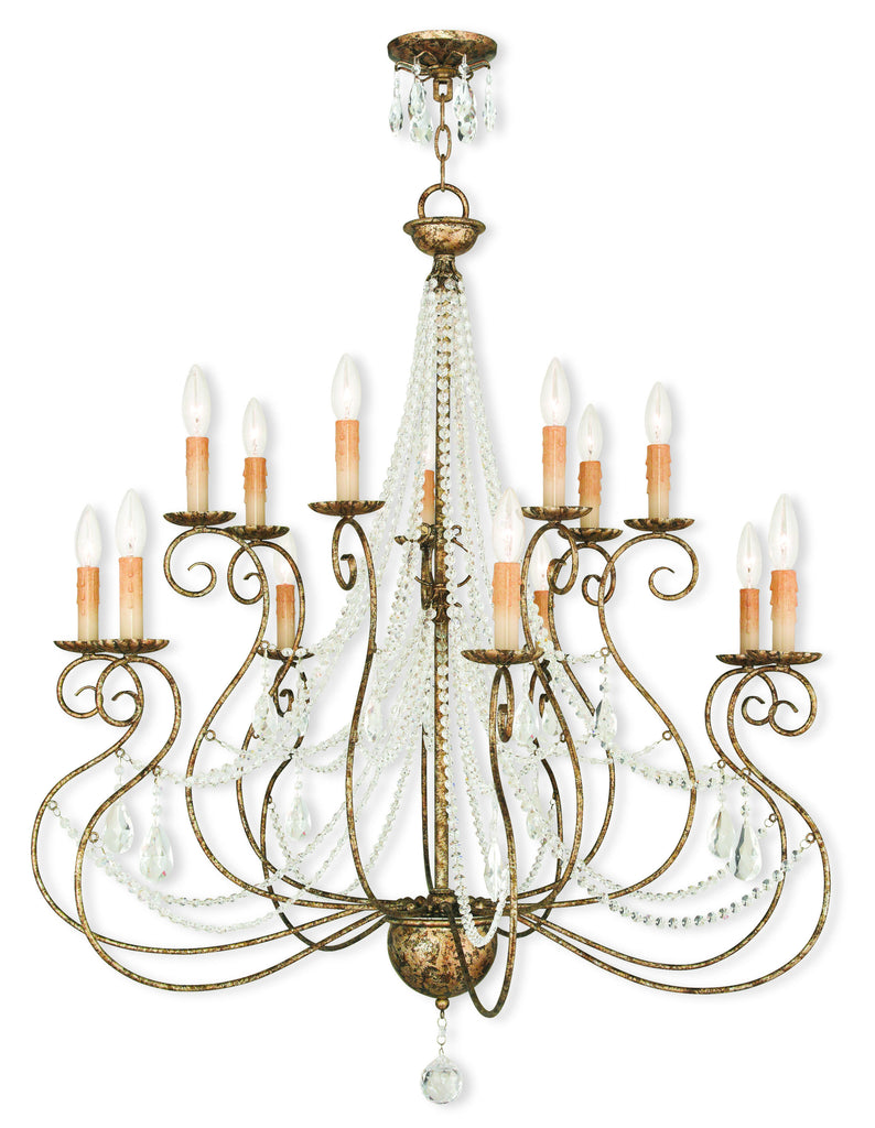 Livex Isabella 7+ 7 European Bronze Foyer Chandelier - C185-51910-36