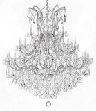 Swarovski Crystal Trimmed Chandelier Large Foyer / Entryway Maria Theresa Crystal Chandelier Lighting H 60" W 52" - A500-Silver/B12/2756/36+1Sw