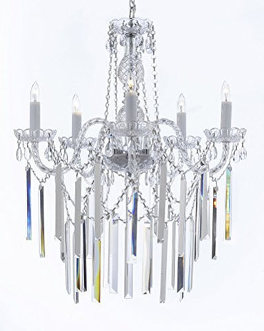 Authentic All Empress Crystal (Tm) Chandelier Lighting Optical-Quality Fringe Prisms H30" X W24" - G46-B40/3/384/5