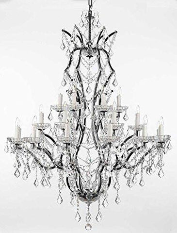 Swarovski Crystal Trimmed Chandelier 19Th C. Baroque Iron & Crystal Chandelier Lighting H 52" X W 41" - A500-996/25 Sw