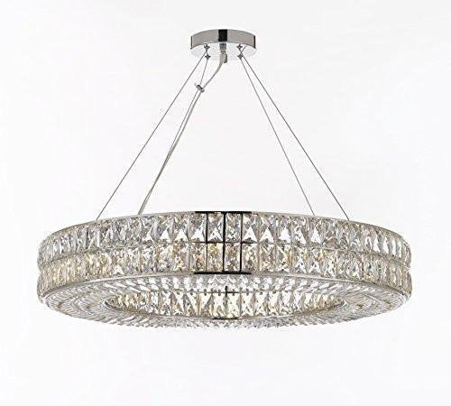 Crystal Nimbus Ring Chandelier Modern/Contemporary Lighting Pendant 40" Wide - For Dining Room, Foyer, Entryway, Family Room - GB104-3063/14