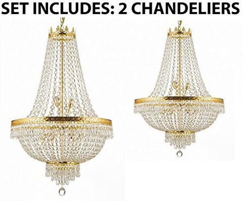 Set Of 2 - 1 For Entryway/Foyer And 1 For Dining Room French Empire Empress Crystal (Tm) Chandeliers Chandelier Lighting - 1Ea Cg/870/14 + 1Ea Cg/870/9